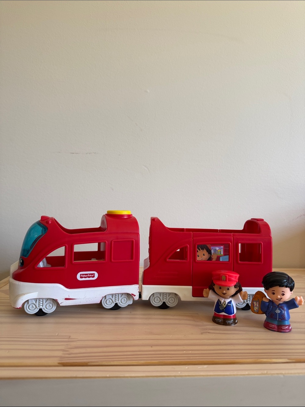 2016 Fisher Price Little People Red Train with Two Figures